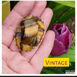 Vintage Tiger‎ eye brooch